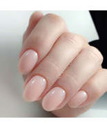 24pcs Shiny Natural Pink Short Fake Nails Oval Top Artificial Press On - £4.33 GBP