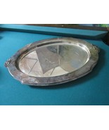 WILCOX WEBSTER 20 X 13&quot; SILVERPLATE TRAY ROSES HANDLES  - €64,49 EUR
