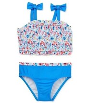 Wonder Nation™ ~ Size 12 Months ~ Two Piece ~ Blue Floral ~ Swimsuit ~ UPF 50+ - £11.95 GBP