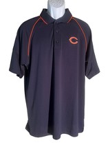 NFL CHICAGO BEARS Short Sleeve Button Down Polo Shirt Blue Orange Large - $239.70 MXN