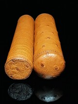 Brizard and Co Genuine Ostrich Tan cigar tube holder image 8