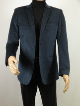 Men's Velvet Sports Coat Grammy Amy Award By BASSIRI , LEONARDI J1042 Navy Blue image 2