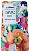 Large Print 2024 2025 2-Year Monthly Pocket Purse Planner Calendar Floral 2Pg/Mo - £7.80 GBP
