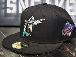 New Era 5950 Florida Marlins Retro Black/Gray 1997 World Series Fitted Hat Men - $33.75