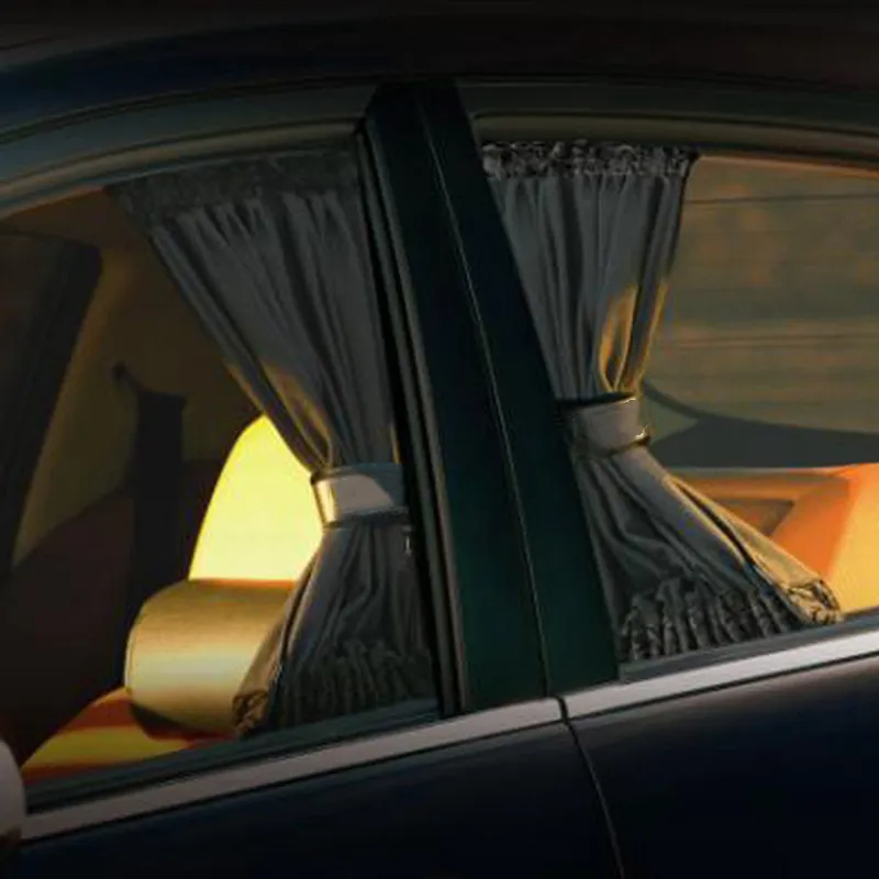 2 Pcs Universal Sunshade Car Curtain Car Side Window Sunshade Curtains Auto - £10.39 GBP+