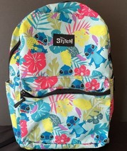 Disney Lilo &amp; Stitch Floral 17&quot; School Backpack  Travel Bag Laptop Sleev... - $19.39