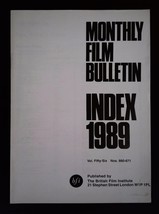 BFI Monthly Film Bulletin Magazine 1989 mbox1365 - Index 1989 Nos. 660-671 - £5.52 GBP