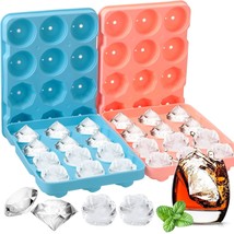 2 Pieces Ice Cube Tray 7 Inch 12 Cavity Silicone Diamond And Rose Ice Mold With  - £15.81 GBP