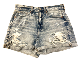 American Eagle Outfitters Shorts Womens Size 8 Blue Distressed Mom Denim... - £14.62 GBP