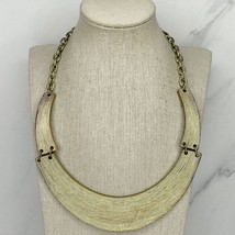 Chico&#39;s Textured Gold Tone Collar Necklace - £15.78 GBP