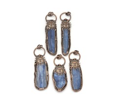 New!!! Blue Kyanite with Sunflower Pendant, Sku#YT11 - $9.90