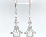18k Gold Rose Cut 1 Carat Genuine Natural Diamond Dangle Drop Earrings (... - £2,025.26 GBP