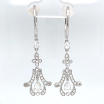 18k Gold Rose Cut 1 Carat Genuine Natural Diamond Dangle Drop Earrings (#J6263) - £2,015.51 GBP