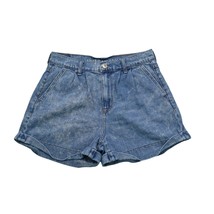 American Eagle Outfitters Shorts Womens 4 Blue Denim Pleated High Rise Mom - $18.69