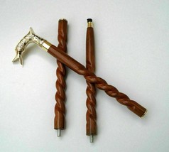Vintage Handmade Brass Fish Head Handle New shape 3 Fold Walking stick - $658.39 MXN