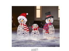 Indoor/outdoor 2-D Snowman Family Christmas Winter Yard Decor - £45.55 GBP
