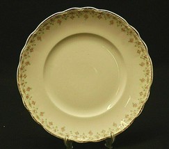 Old Vintage Hudson by Homer Laughlin 9&quot; Luncheon Plate Pink Roses Rim Gold Trim - £13.28 GBP