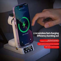 15W 4in1 Magnetic Wireless Fast Charging Stand with LCD Clock Display - ... - $25.97+