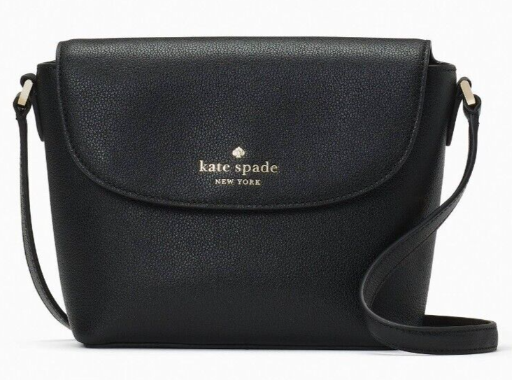 Primary image for Kate Spade Emmie Black Pebbled Leather Flap Crossbody K8215 NWT $299 Retail FS