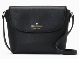 Kate Spade Emmie Black Pebbled Leather Flap Crossbody K8215 NWT $299 Ret... - £90.21 GBP