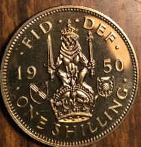 1950 UK GB GREAT BRITAIN SHILLING COIN - $36.48