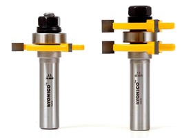 Yonico Router Bits Tongue &amp; Groove Set 1/4-Inch Plywood Panel, Inch Shank 15231 - $50.96