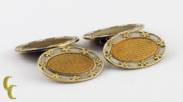 14k Yellow Gold and Platnum Cufflinks - Great Gift For Dad , Amazing Deal! - £603.25 GBP