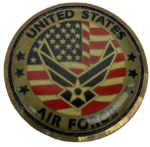 US Air Force Core Values Full Color Enamel Challenge Coin Golf Ball Marker 1.5&quot; - £12.44 GBP