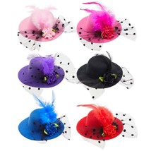 6 Pack Mini Tea Party Hats For Women, Fancy Hair Fascinators, 6 Colors, 4 In - £20.49 GBP