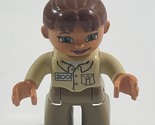 Lego Duplo Male Zoo Keeper Figure Minifigure Animal Zookeeper Brown Pant... - $4.94