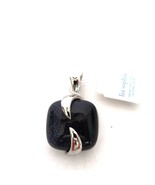 Lia Sophia silver tone metallic black square pendant - $20.79 CAD