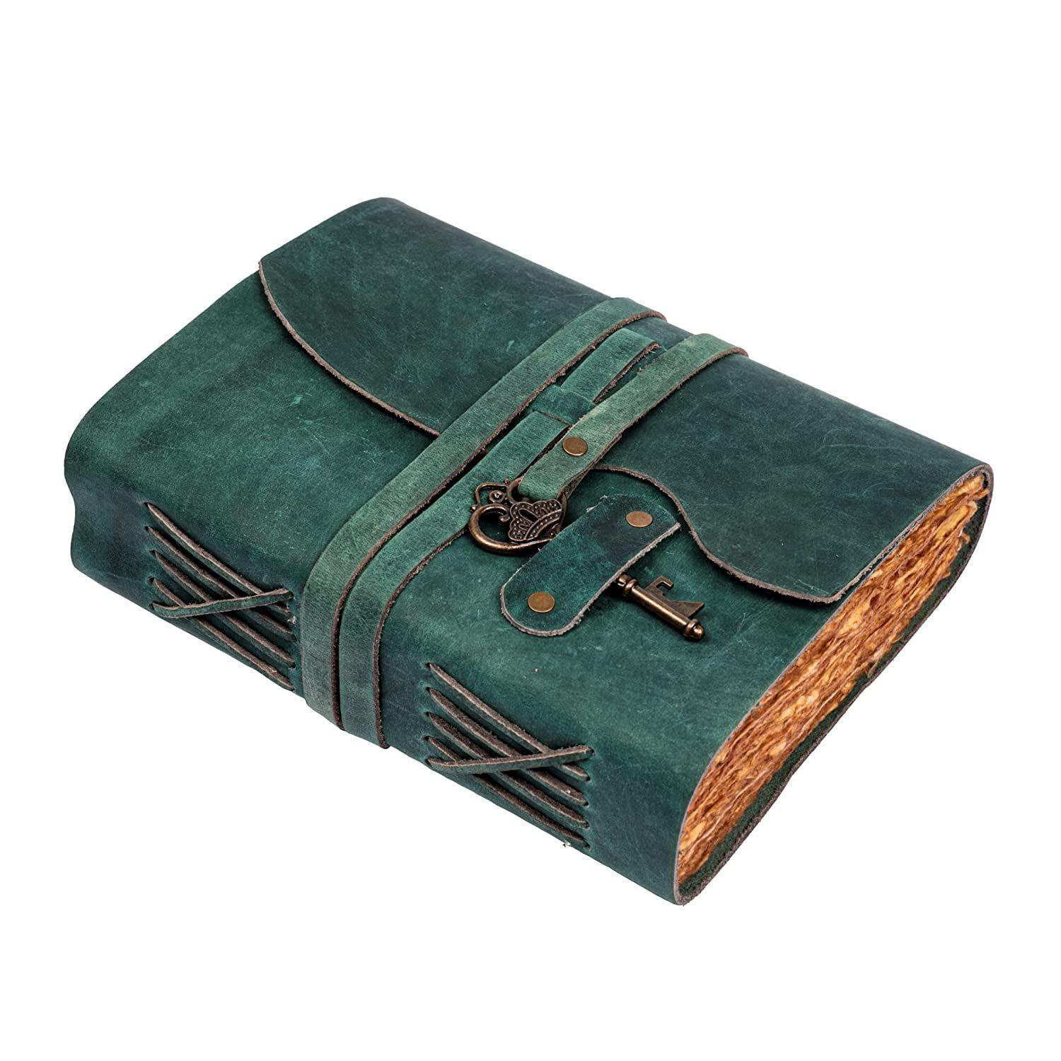 Handmade Vintage Leather Diary - Vintage Handmade Pages - Antique Key Cl... - $50.00