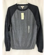 Mens Sonoma Fine Gauge Color Blocked Gray Sweater Large New - $322.54 MXN