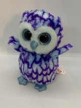 Ty Beanie Boos OSCAR the Owl 6&quot; Beanbag Plush Toy w/ Glitter Eyes no tags - £5.38 GBP