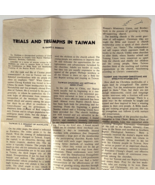 1957 Baptist &amp; Reflector Magazine Article Trials and Triumphs in Taiwan ... - £31.42 GBP