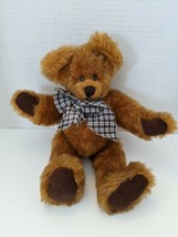 Original K-T Creations Plush Brown Bear Stuffed Animal Poly Pellet Filling 11&quot;L - £13.42 GBP