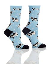 Women&#39;s Premium Crew Socks Yo Sox Cow Motifs Size 6 - 10 Cotton Blend - £7.82 GBP