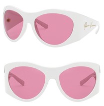 Versace Gv Gianni Signature Oval Wrap 4392 White Pink VE4392 Oversized Sunglass - $271.26