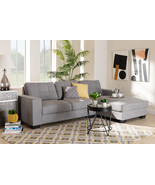 Dalinda Light Gray Fabric Upholstered Sectional Sofa w/Right Facing Chaise - $20,509.58 MXN