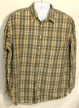 GAP CASUAL SHIRT MEN SIZE XL BROWN, BEIGE &amp; GREEN SWATCH PLAID L/S BUTTO... - $16.66