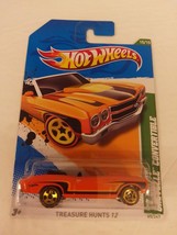 Hot Wheels 2012 #065 Orange 70 Chevy Chevelle Convertible Treasure Hunts 15/15 - £14.24 GBP