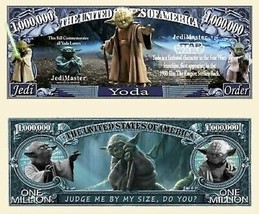 Star Wars Yoda Jedi Collectible Pack of 100 Novelty 1 Million Dollar Bills - £19.73 GBP