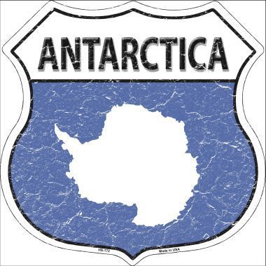 Antarctica Country Flag Highway Shield Metal Sign