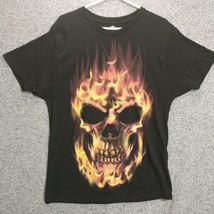 Celebrate Halloween Shirt Mens Medium Skull Flames Fall - $8.90