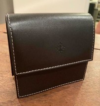 Genuine PATEK PHILIPPE Dark Brown Leather Travel Watch Pouch Printed Case 10.5cm - $110.00