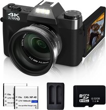 Vjianger 4K Digital Camera 48Mp Pixel Manualfocus Vlogging Camera 3.0&quot; Ips 30Fps - £83.10 GBP
