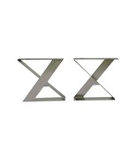 Retro Trestle Nickel X Style Coffee Table or Bench Base - Modern - Set of 2 - $560.00
