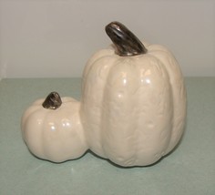 Nora Fleming Pearl White Double Pumpkins Mini Initials Markings Old Retired Rare - £462.89 GBP