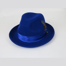 Men Bruno Capelo Hat Australian Wool Crushable Fedora Giovani Un108 Royal Blue image 4
