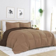 King/Cal King 3-Piece Microfiber Reversible Comforter Set in Taupe Brown - $197.58 CAD